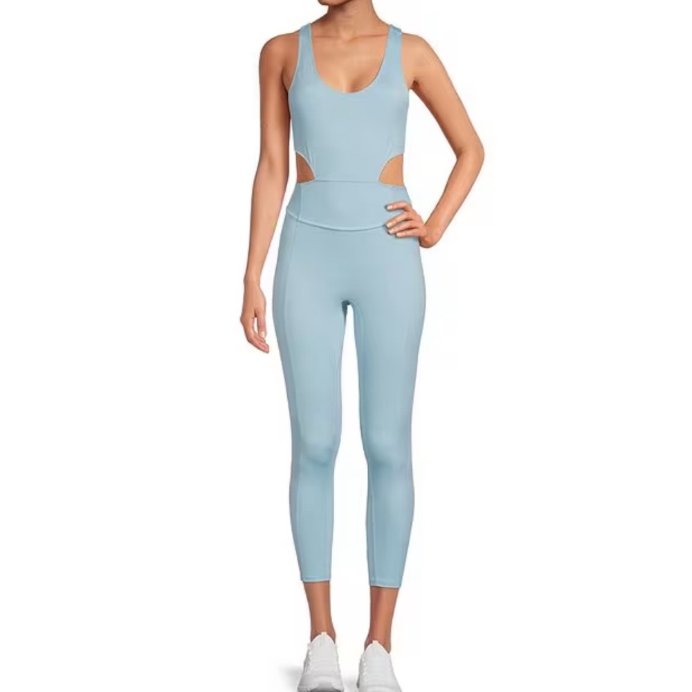 Cutout Backless Jumpsuit in Light Blue